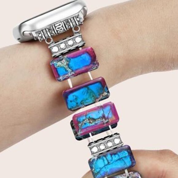 NEW Boho Stone Purple Apple Watch Band - Picture 3 of 5